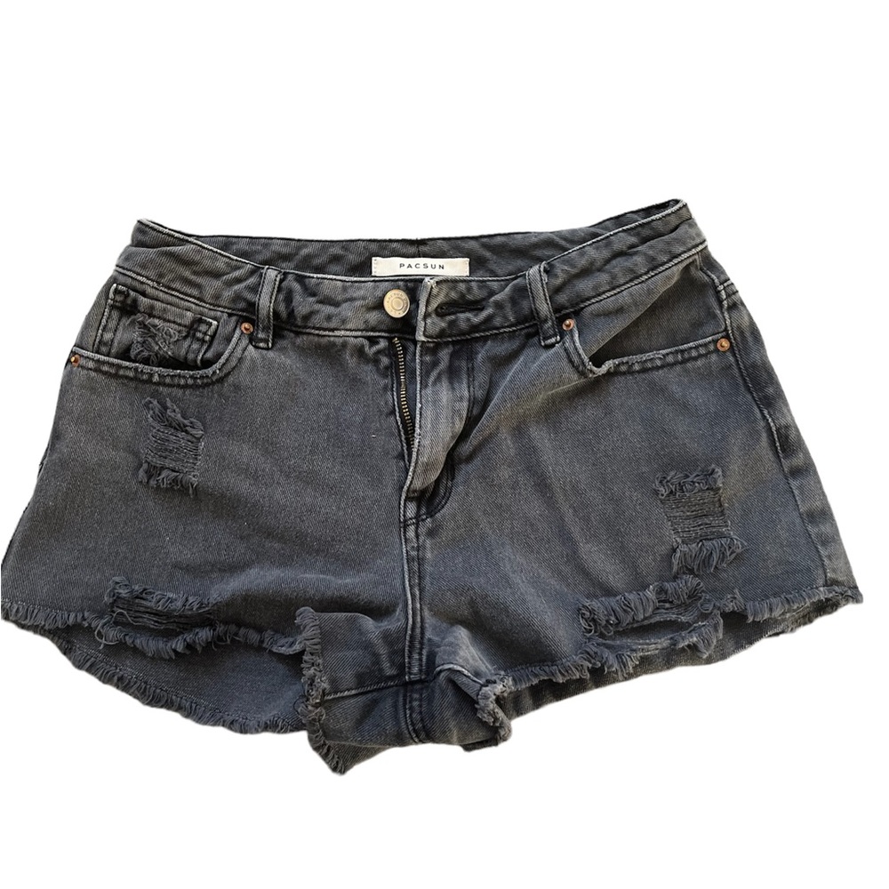 Pacsun Black Denim Festival Shorts